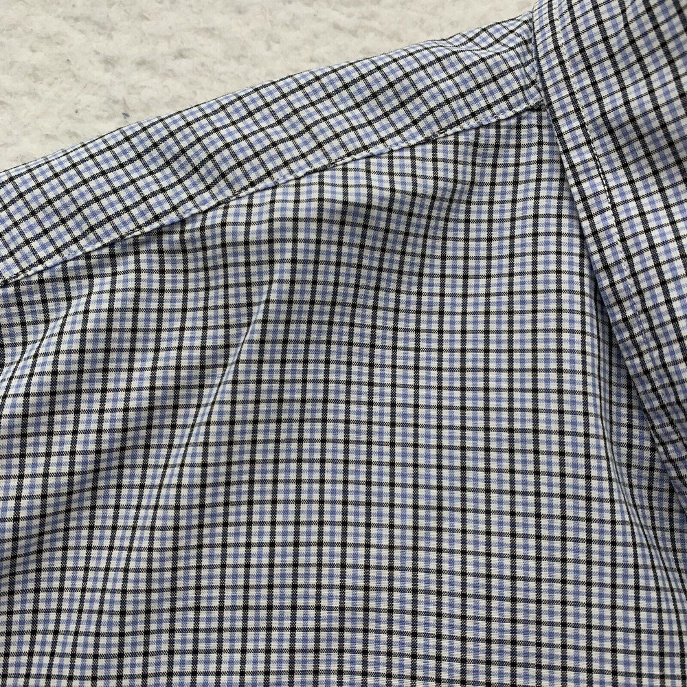 VTG Ralph Lauren Yarmouth Dress Shirt Mens 17 34/35‎ Plaid Tattersall Check Blue - Picture 5 of 11